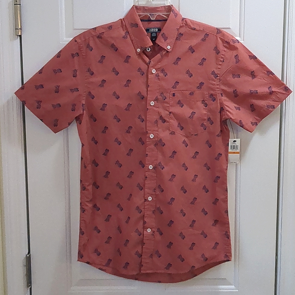 IZOD Men's Breeze S Short Sleeve Rapture Rose button down shirt
